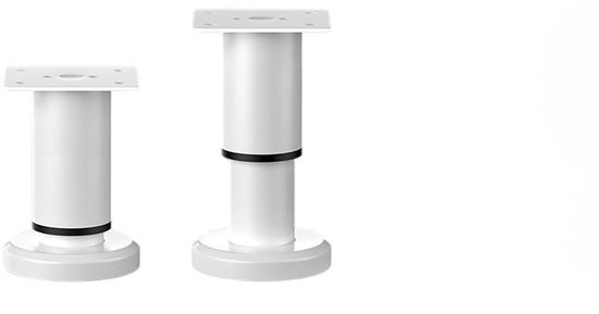 2 Möbelfüße, Höhenverstellbar 8–12 Cm, Metallfüße Mit Schrauben, Bett-/stützfüße, Für Schlafsofas Und Schränke, 8 X 6 Cm, Weiß