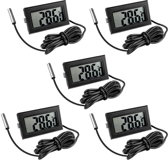 5er-pack Digitale Thermometersonden Für Kühlschrank & Aquarium (-50°c Bis +110°c)