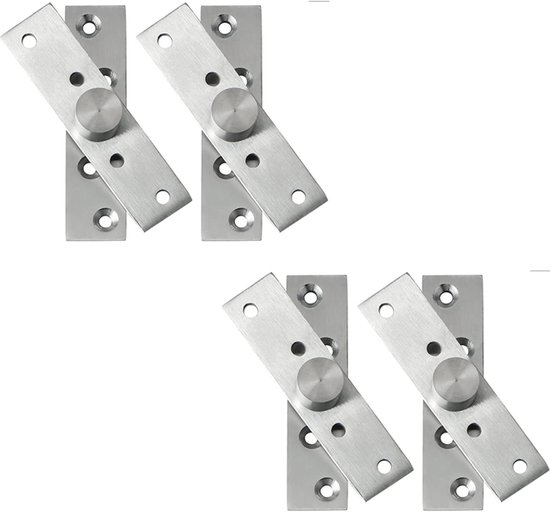 4-teiliges Set Verdeckter, Silberfarbener, 74,8 X 17,6 Mm Großer Edelstahl-türscharniere Mit 360°-drehung