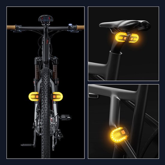 Fahrradblinker Mit Usb-ladefunktion, Kabelloser Fernbedienung Für Blinker Und Rücklichter, Abnehmbar, Warnleuchten