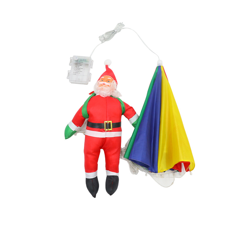 Led-lichterkette Mit Weihnachtsmann-fallschirm, Handelsübliche Weihnachtslichterkette, Usb-aufladbar, Mit Fernbedienung, Farbenfroh