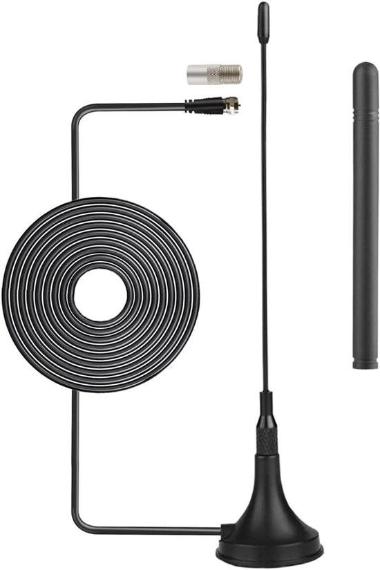 Dvb-t Hdtv-antenne, 2 Dbi Vhf/uhf Mini-tv-antenne Mit Magnetfuß, 3 M Koaxialkabel.