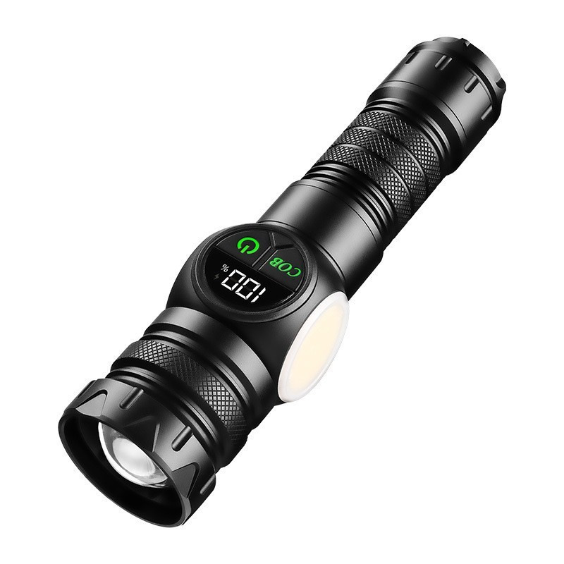 Leistungsstarke Led-taschenlampe Mit Usb-ladefunktion, Magnetische Taktische Taschenlampe Mit Cob-seitenlicht Und Zoomfunktion Für Camping Und Angeln.