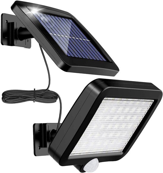 Solar-wandleuchte Mit 56 Leds, Geteilter Bauform, Bewegungsmelder, Wasserdichte Gartenleuchte Mit 5 M Verlängerungskabel