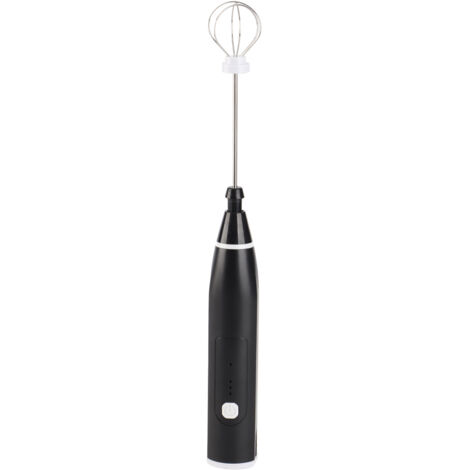 Elektrischer Mixer, Schwarz, 3 Geschwindigkeitsstufen Einstellbar, Usb-wiederaufladbar, Edelstahl, Komfortabler Griff, Mini-handmixer Mit Eigelbtrenner.