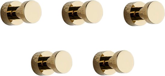 Selbstklebende Haken – Stabile Wandhaken – Handtuchhaken Für Badezimmer, Küchen, Türen Und Schrankwände – Messing – 5er-pack (gold)