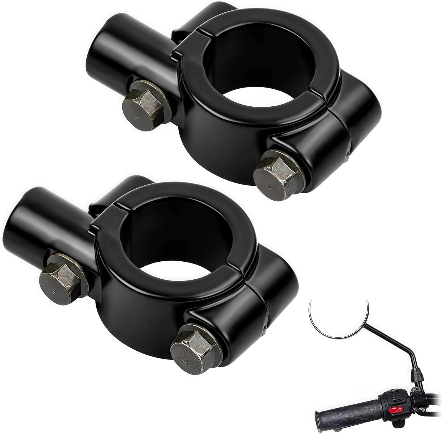 Fahrradlenkerhalterung, 22/10 Mm, Schwarz – Zweiteiliges Set