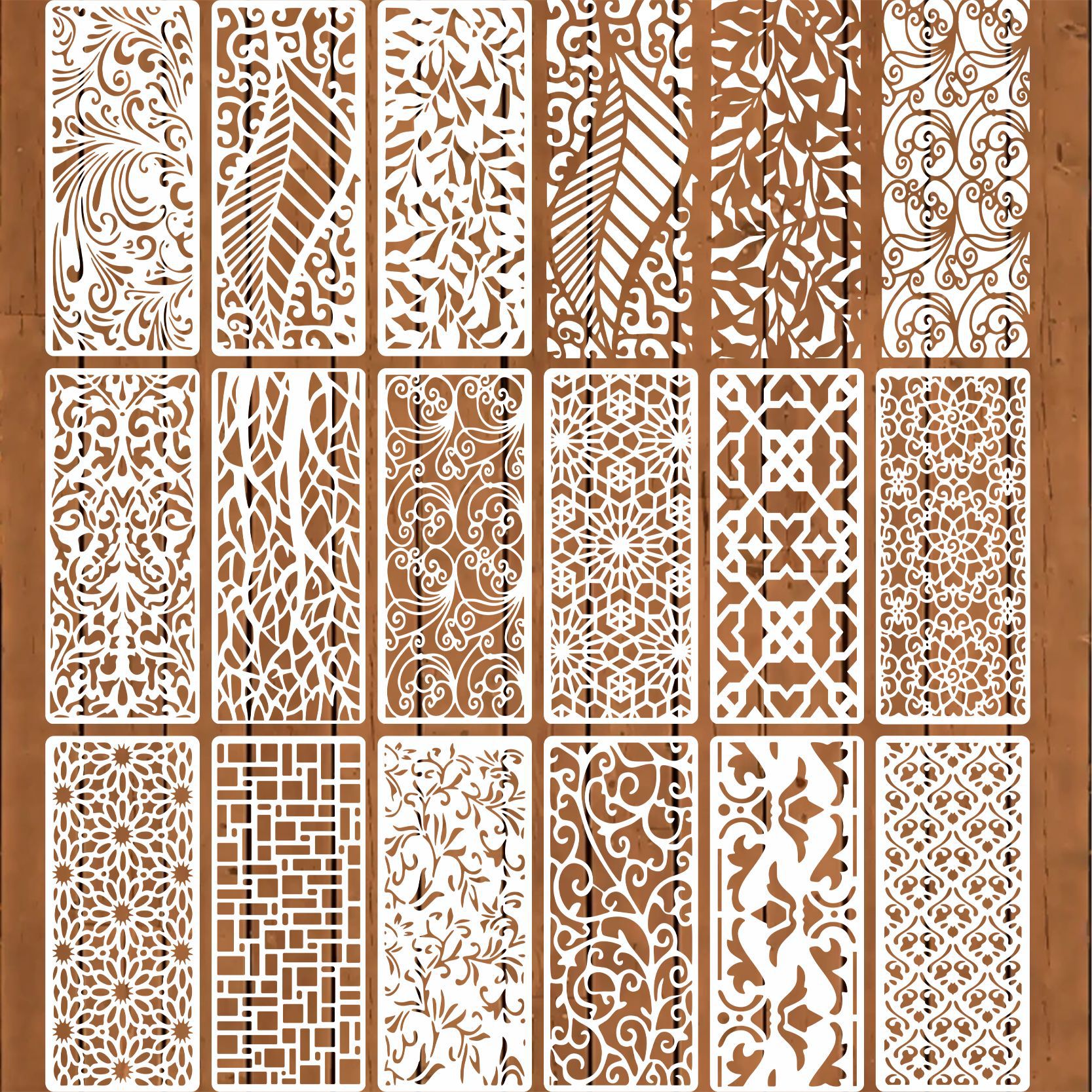 Set Mit 15 Bordürenschablonen, Geeignet Zum Malen, Möbelbau, Tortendekoration, Strukturzeichnen, Diy-wanddekorationen Aus Holz Usw.