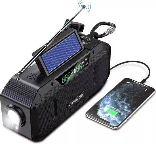 Geeignet Für Notfälle, Wie Z. B. Radio, Solar-überlebensausrüstung, Kurbeldynamo, Batteriebetriebene Taschenlampe, Sos-kompass, Rucksack, 5000 Mah Powerbank, Grau