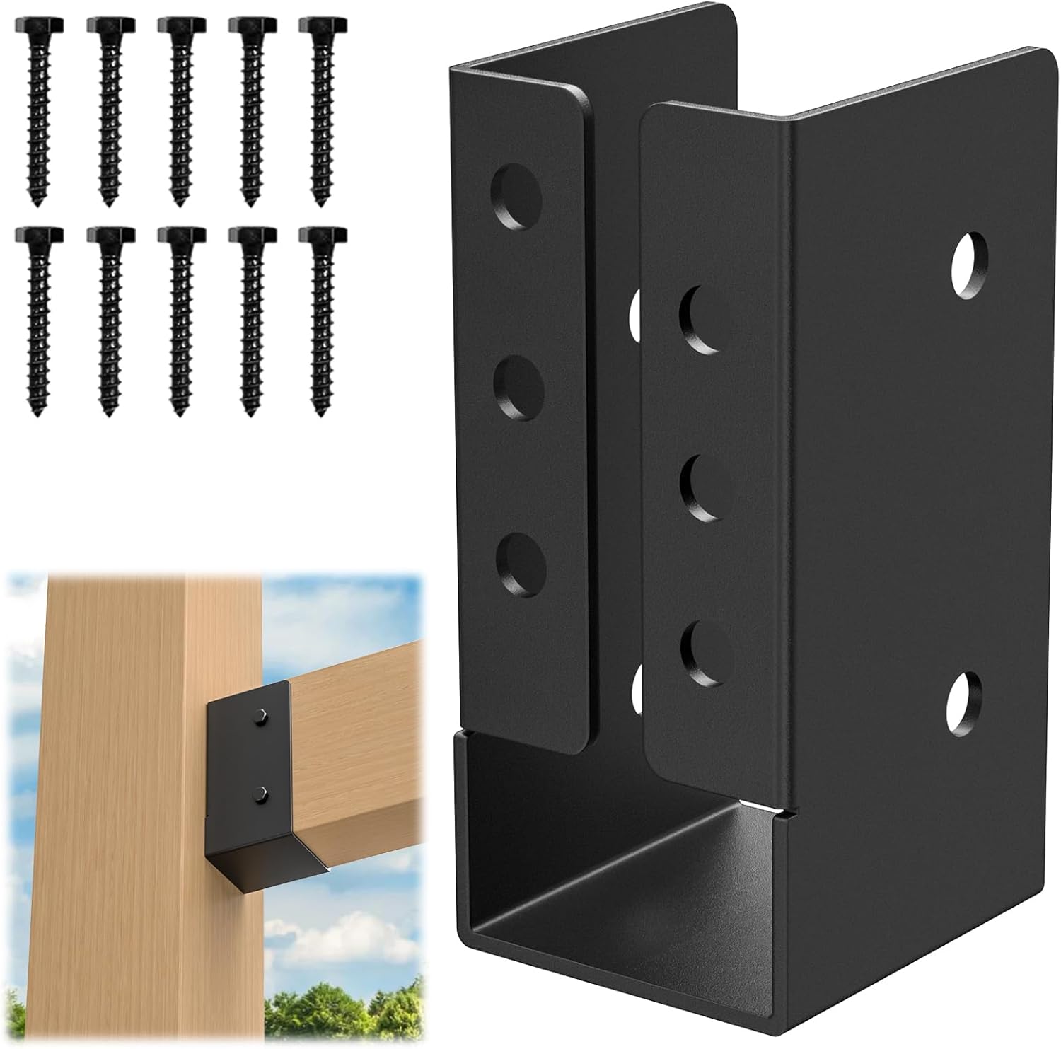 Verdeckte Balkenträger - 8 Stück 2"x4" Außenausführung Mit Verdeckten Flanschen - Q235b Stahl Pulverbeschichtet