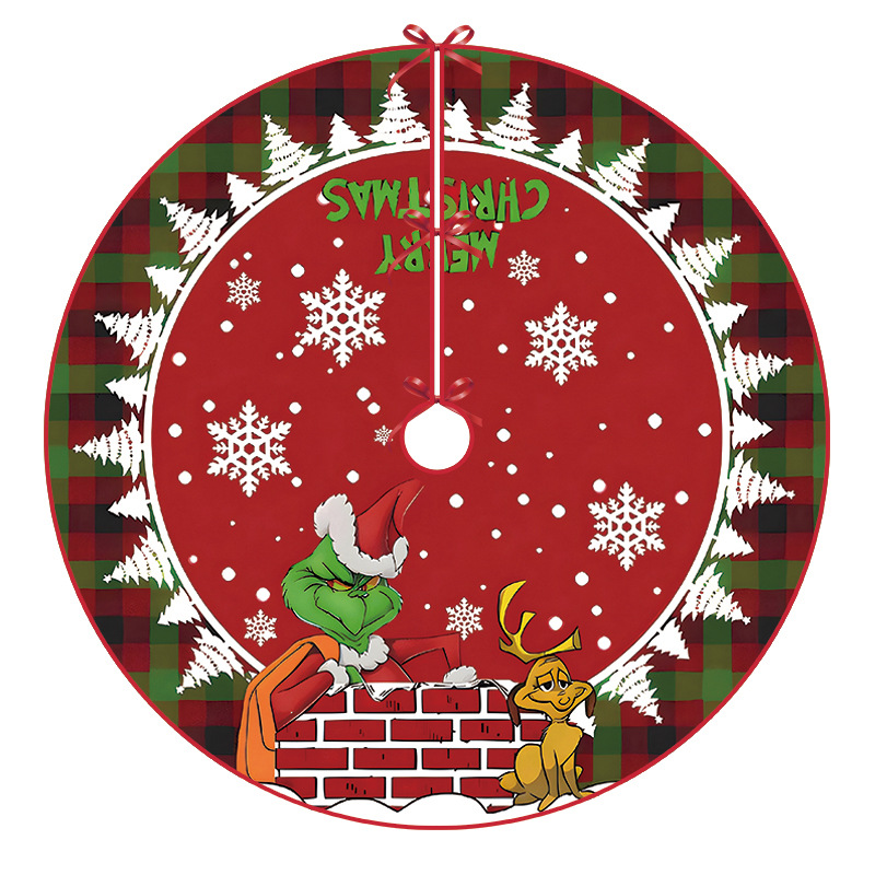Kreativer Weihnachtsbaumrock, Ein Dekoratives Element Für Den Fuß Eines Weihnachtsbaums Zu Hause, Aus Samt, 120 Cm Durchmesser (mit 3 Kordeln).