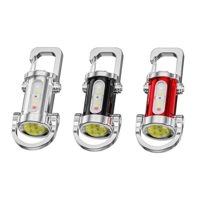 Diese 3 Ultrahellen Mini-schlüsselanhänger-taschenlampen Sind Tragbar, Per Usb Aufladbar, Wasserdicht Und Verfügen Über Eine Lichtquelle.