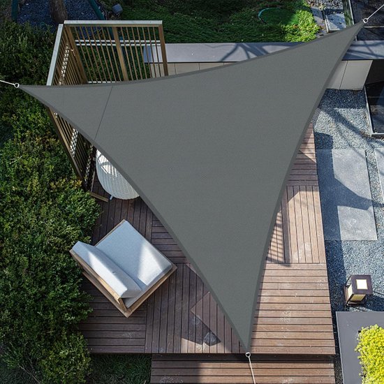 3x3x3m Anthrazitgraues Dreieckiges Sonnensegel, Wasserdicht Und Uv-beständig, Für Terrasse, Garten, Balkon Und Außenbereich