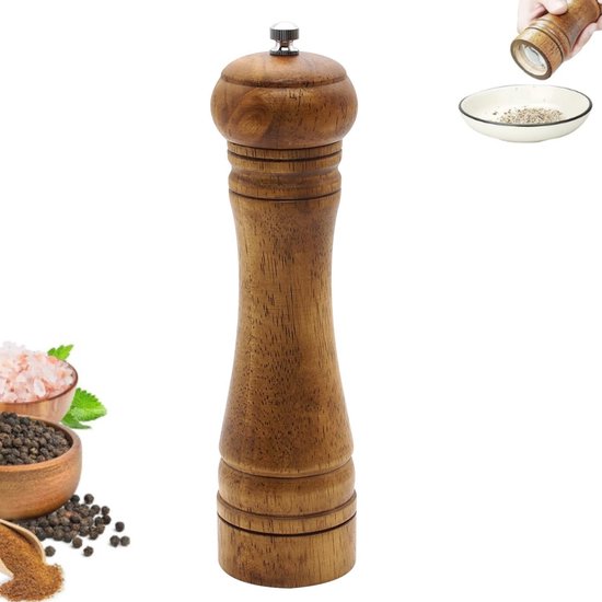 8-zoll-salz- Und Pfeffermühle Aus Eichenholz, Verstellbar