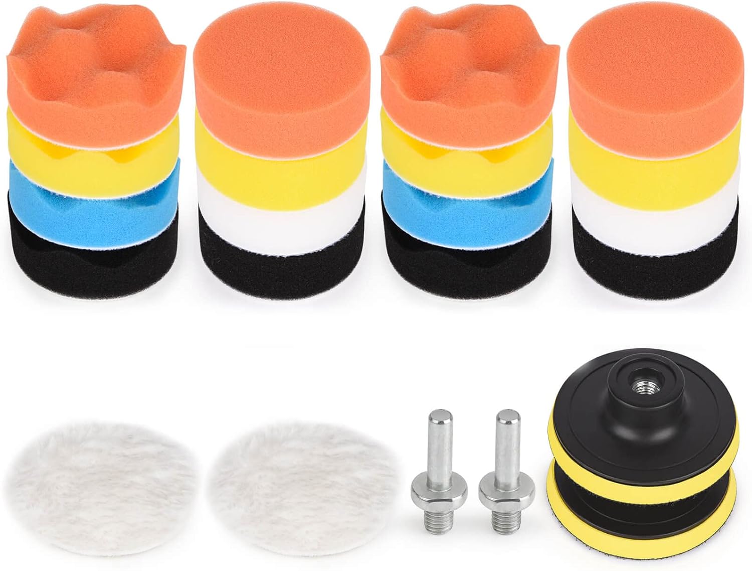 3-zoll-autopolierpad-set – 22-teiliges Elektrisches Polierset Für Bohrmaschinen (einschließlich Schaumstoffpads) Zum Polieren Und Glätten Von Autos