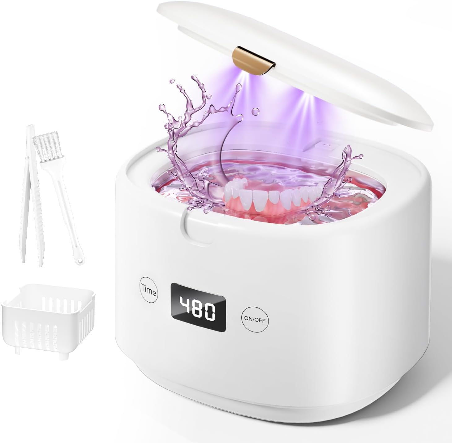 Tragbarer Ultraschall-schmuckreiniger Für Glas, Professioneller Ultraschallreiniger Mit 2-modus-timer, Tragbares Schmuckreinigungsgerät