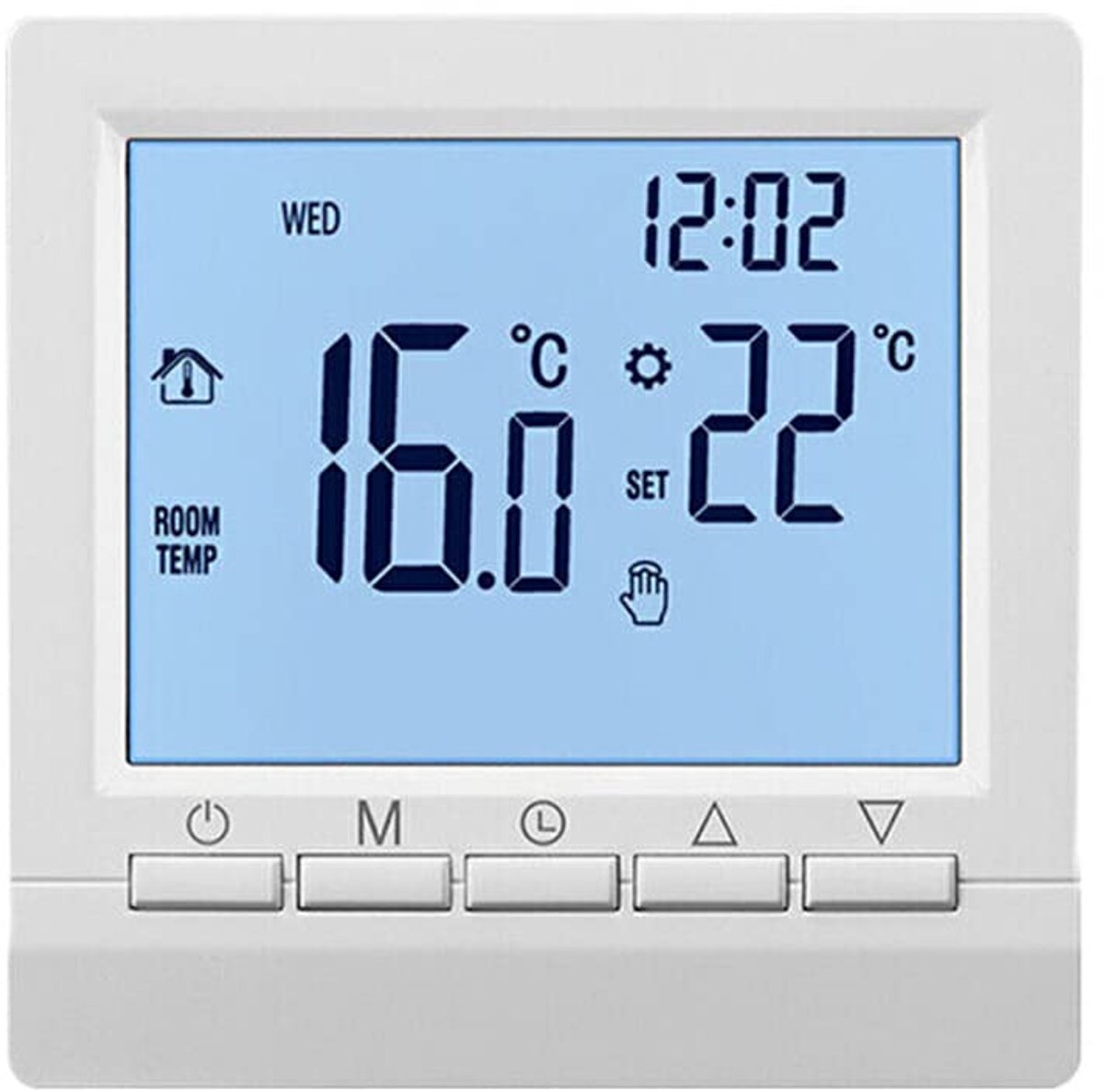 Wöchentlich Programmierbarer Thermostat, Digitales Lcd-display, Ntc-sensor, Intelligenter Temperaturregler Für Gaskamine, Kindersicherung (weiß).