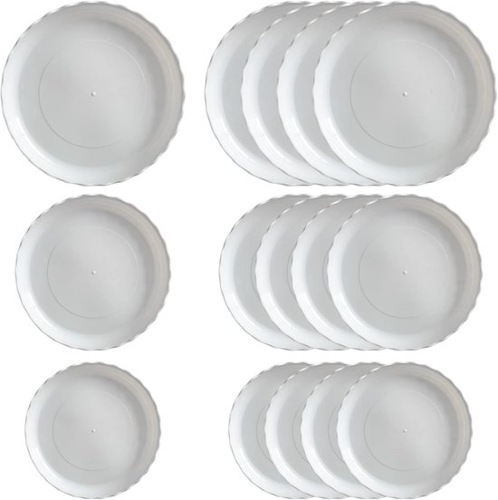15-teiliges Weißes 13 Cm Pflanzgefäß-set Mit Untersetzern Und Übertöpfen
