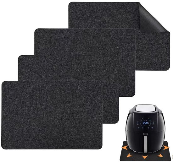 4-teilige Heißluftfritteusenmatte – Hitzebeständige Matte – Isolierende Tischmatte – Schützende, Feuerhemmende Küchenmatte – 44 X 30 Cm