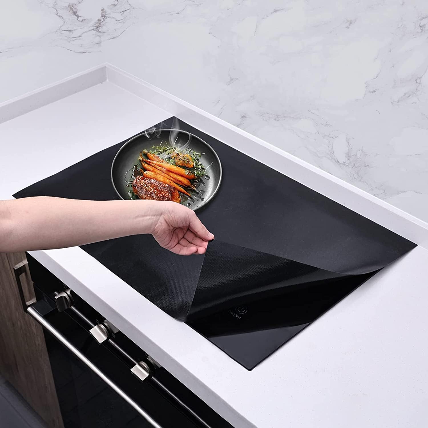Große Schutzmatte – Induktionskochfelder – (magnetische) Abdeckung – Für Elektrische Kochfelder Aus Lebensmittelechtem Material – Stoßfest – 40 X 60 Cm