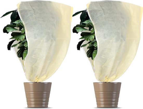 Winterschutz Für Pflanzen – 2 Dicke Wolldecken Mit Kordelzug – 60 Cm X 80 Cm, Zum Schutz Vor Kälte Und Sonne.
