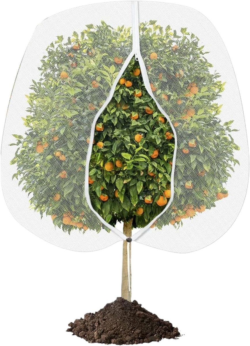 Pflanzenschutznetz – 0,7 X 1 M – Vogelschutznetz Für Obstbäume – Uv-schutz Sowie Wind- Und Regenbeständiges Baumnetz – Mit Reißverschluss Und Kordelzug