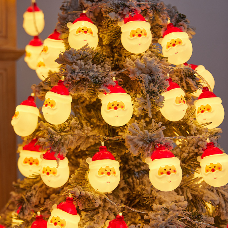 Led-weihnachtsbaumbeleuchtung – Weihnachtsmann – Dekorative, Verzinkte Lichterkette – 6 M, 40 Leds – Batteriebetrieben – Mit Blinkfunktion