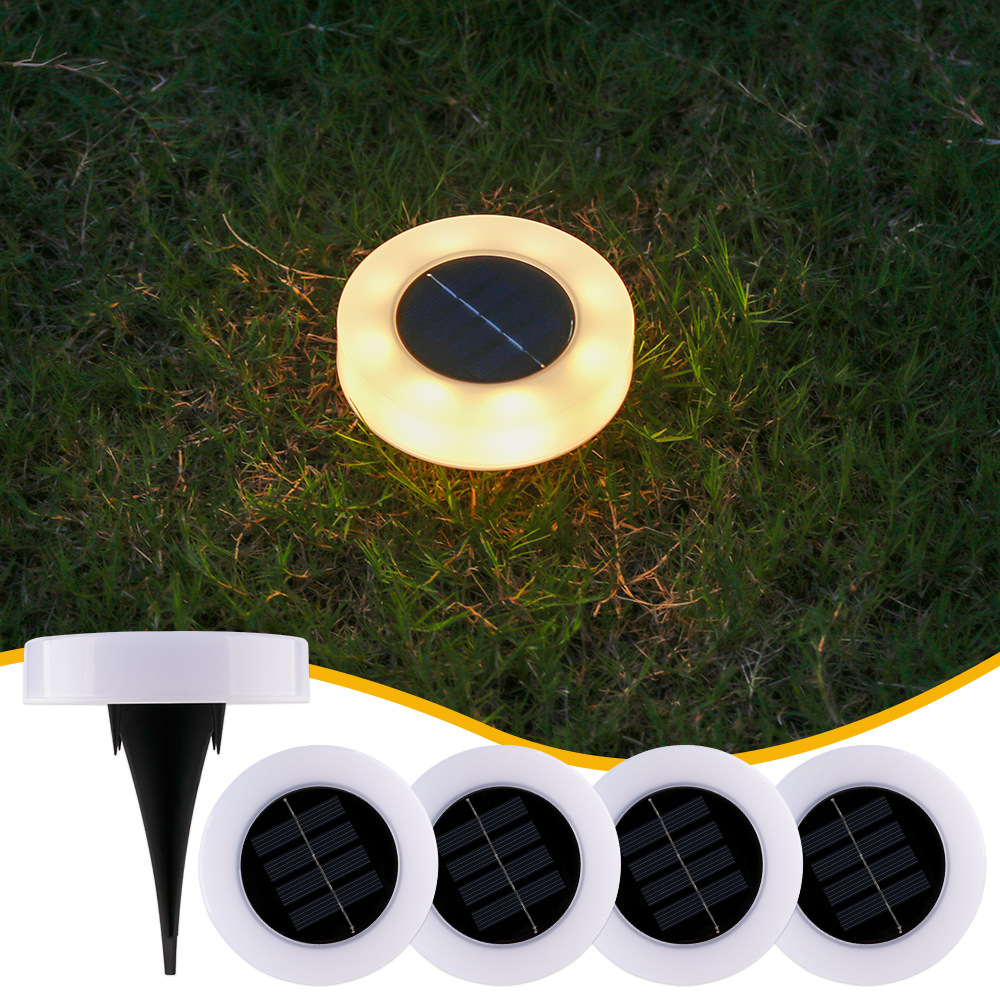 4 Solarbetriebene Außenleuchten Für Rasen, Garten Und Hof – Led-wegebeleuchtung (erdverlegung), Balkonbeleuchtung, Gartenbeleuchtung, Hofbeleuchtung