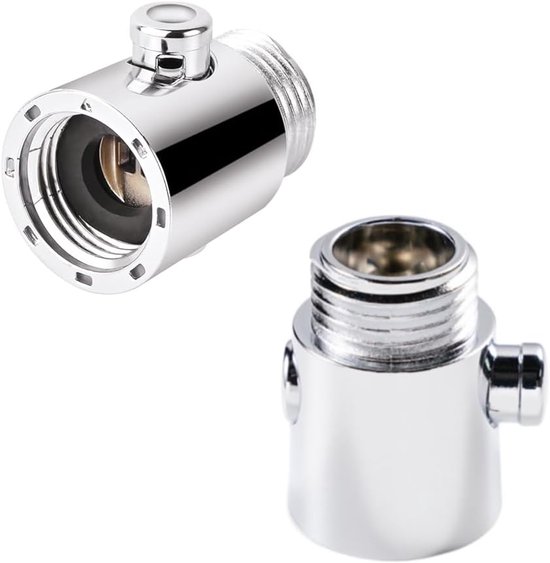 2-teiliges Duschkopf-absperrventil Mit Druckknopf Und G1/2 Universal-absperrung Für Außendusche/bidet/bad/küche/wohnmobil – Silber