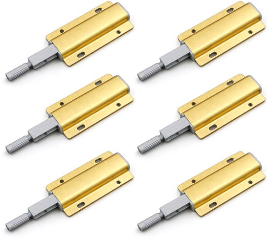 Schiebetüröffner – 6-teiliges Set – Geeignet Für Türen, Möbel Und Schubladen – Druckknopf-türöffner – Goldfarben