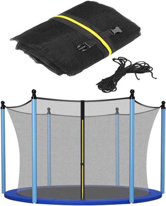 Ersatz-sicherheitsnetz Für Trampolin (8 Fuß, Uv-beständig) - Einfach Zu Montierendes, Begehbares Sicherheitsnetz Mit Reißverschluss Für 6 Stangen (244/366/427 Cm)