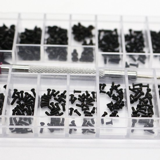 Sortimentsbox – Schrauben – 500-teiliges Mini-schraubenset, 18 Verschiedene Ausführungen Mit Schaberkopf/rundkopf, Inklusive Kleiner Box