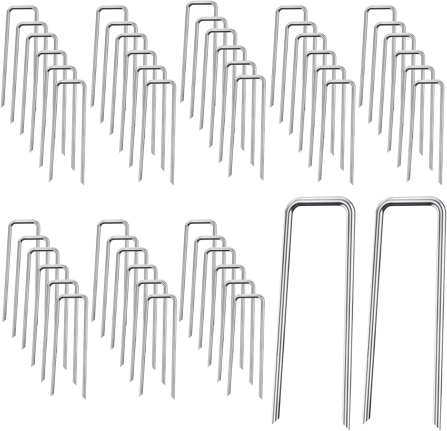 50er-packung 3x40x150 Mm U-förmige Gartenanker Aus Edelstahl, Robuste Landschaftsbefestigungen Für Rasen Und Vlies