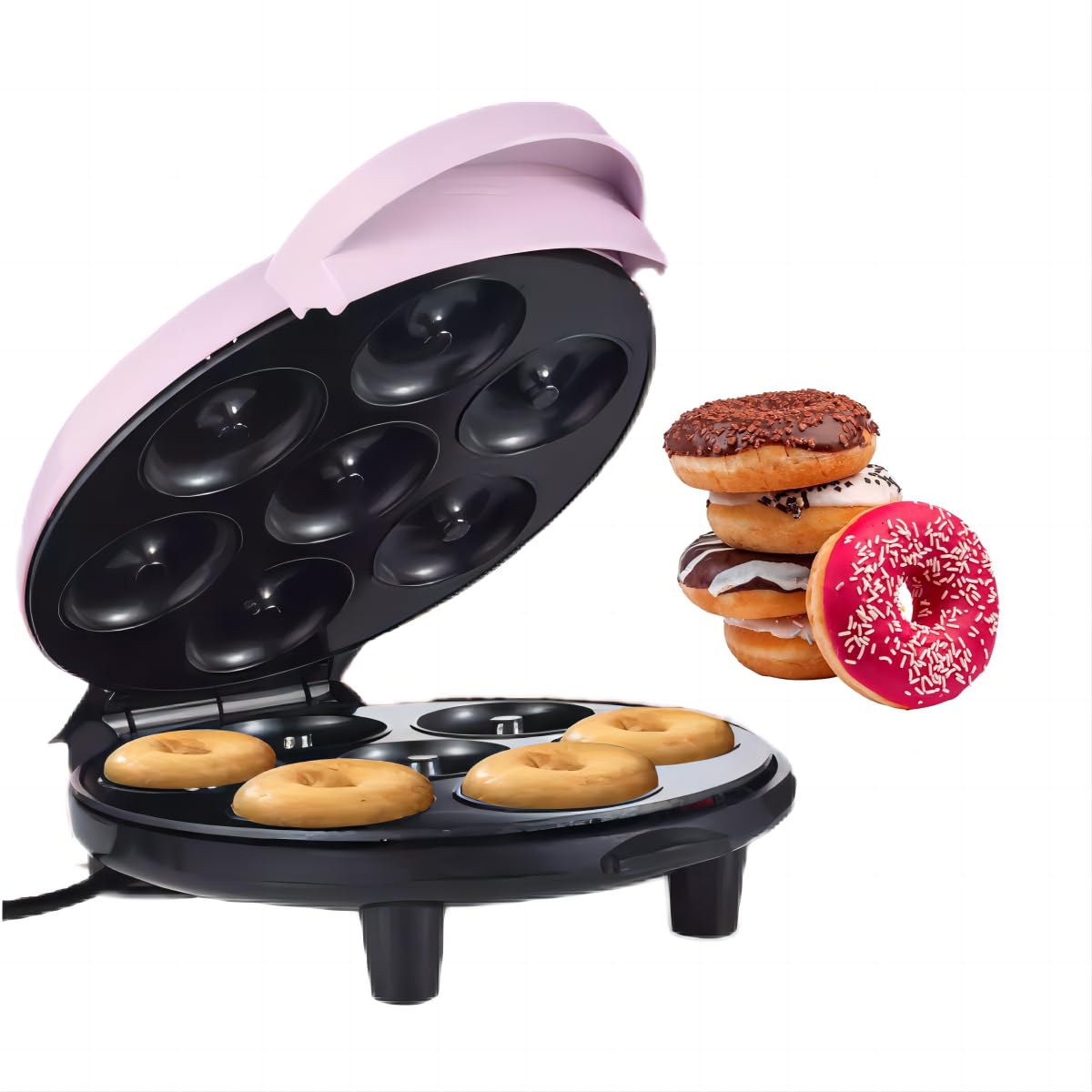 Mini-donut-maker Mit 7 Mulden Und Antihaftbeschichtung – Rosa