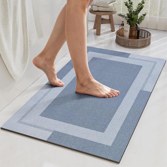 50 X 80 Cm Blaue, Schnelltrocknende, Saugfähige Und Rutschfeste Badematte