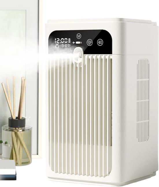 Klimaanlagenventilator, Wiederaufladbarer Tisch-luftbefeuchter-ventilator Mit 2 Geschwindigkeitsstufen, Zeitanzeige Und Leiser Kühlung.