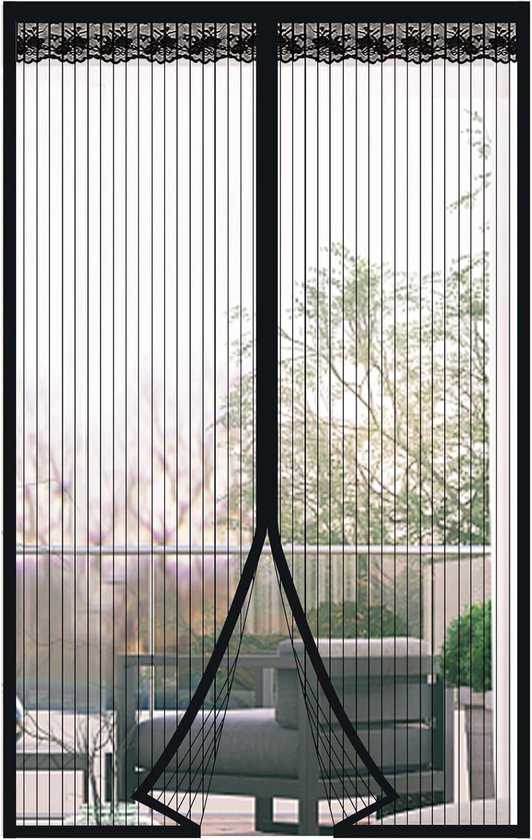 95 X 200 Cm Magnetische Fliegengittertür – Automatisch Schließender Magnetischer Mikrofaser-fliegengittervorhang – Schwarzer Fliegengittervorhang