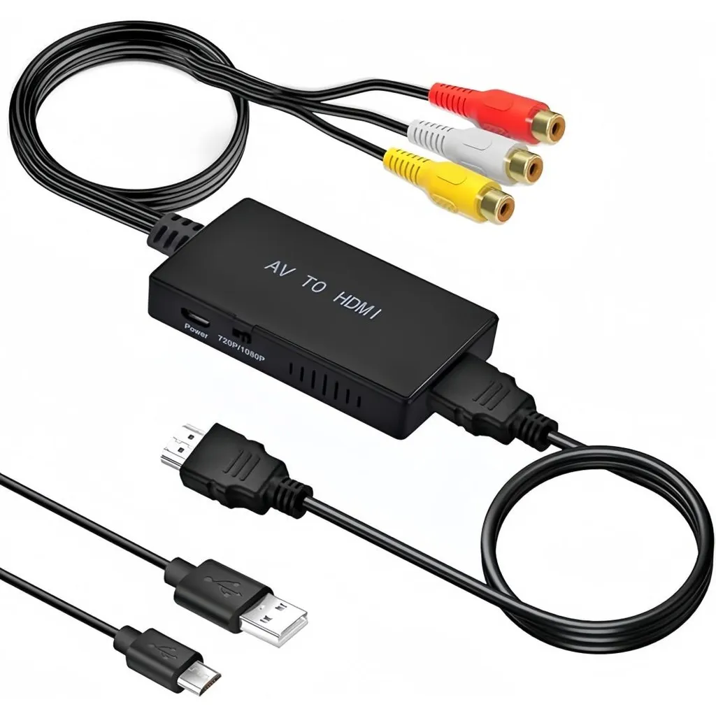 Rca-zu-hdmi-konverter, 1080p Rca Composite Cvbs Av Zu Hdmi Video- Und Audio-konverteradapter, Geeignet Für Fernseher/ps2/xbox/snes/vhs/videorecorder