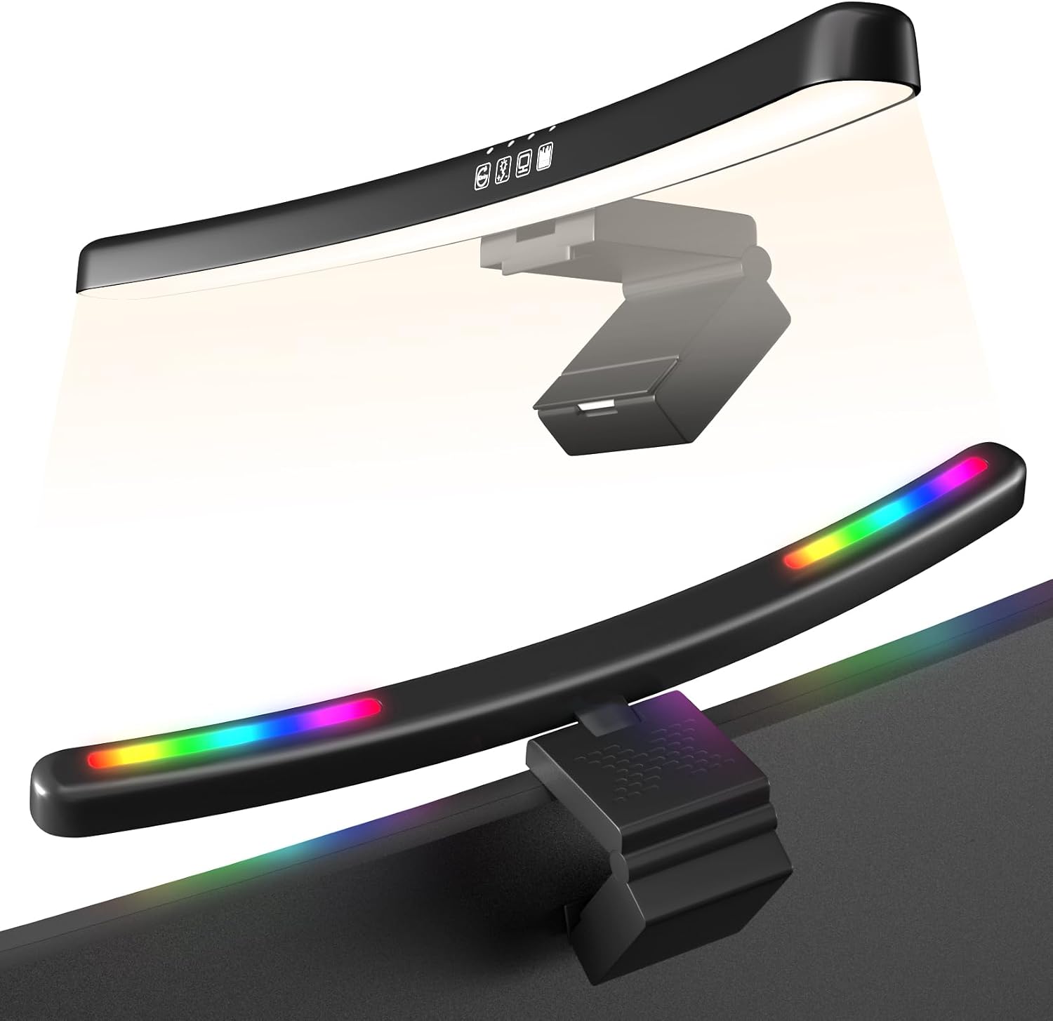 Gebogene Monitor-lichtleiste – Rgb-hintergrundbeleuchtung – Augenschonende Bildschirmbeleuchtung – Touch-steuerung Mit Zwei Lichtmodi – Gaming-zubehör – 1500 Mm