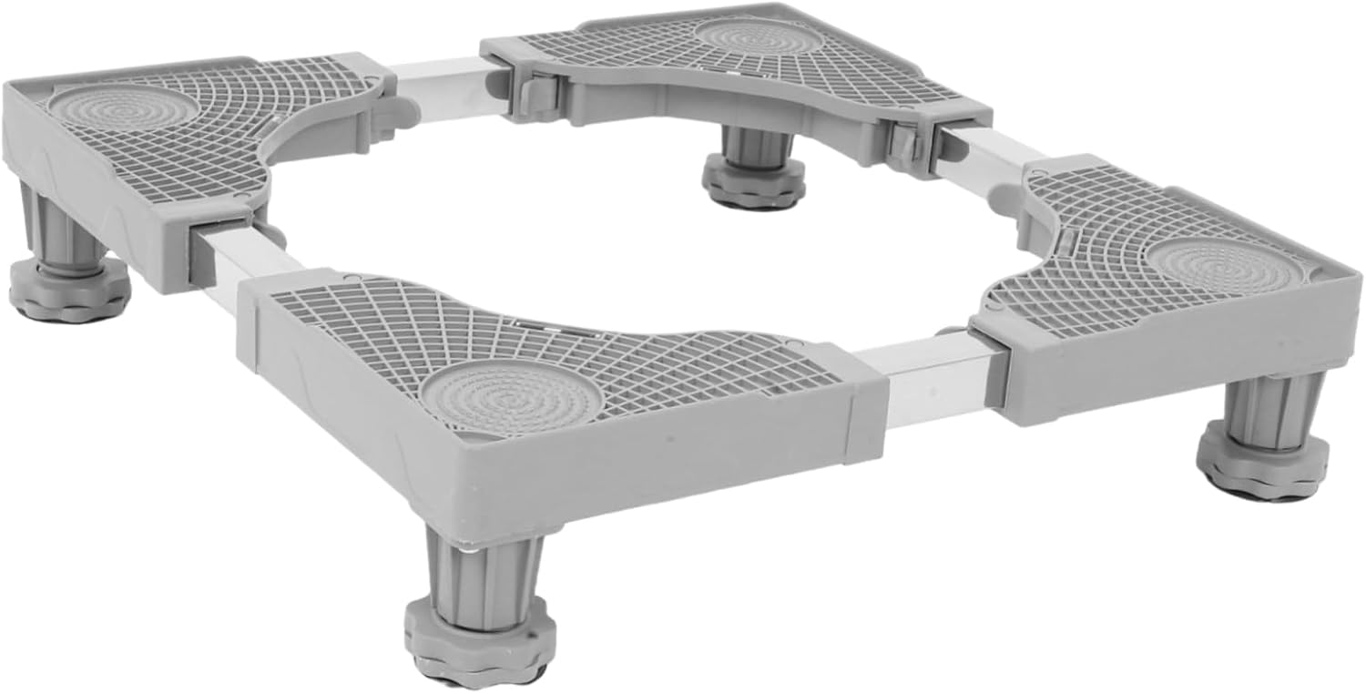 Höhenverstellbarer Ständer – Für Waschmaschine Und Kühlschrank. Robuster, Vibrationsdämpfender Edelstahlständer Mit Rollen Und Bremsen. Höhenverstellbar.