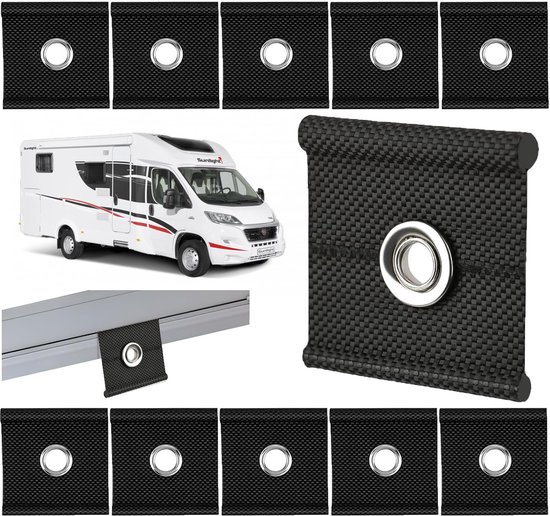12er-packung Schwarze, Robuste 5x5 Cm Markisen- Und Lichtclips Für Wohnmobile Mit S-haken