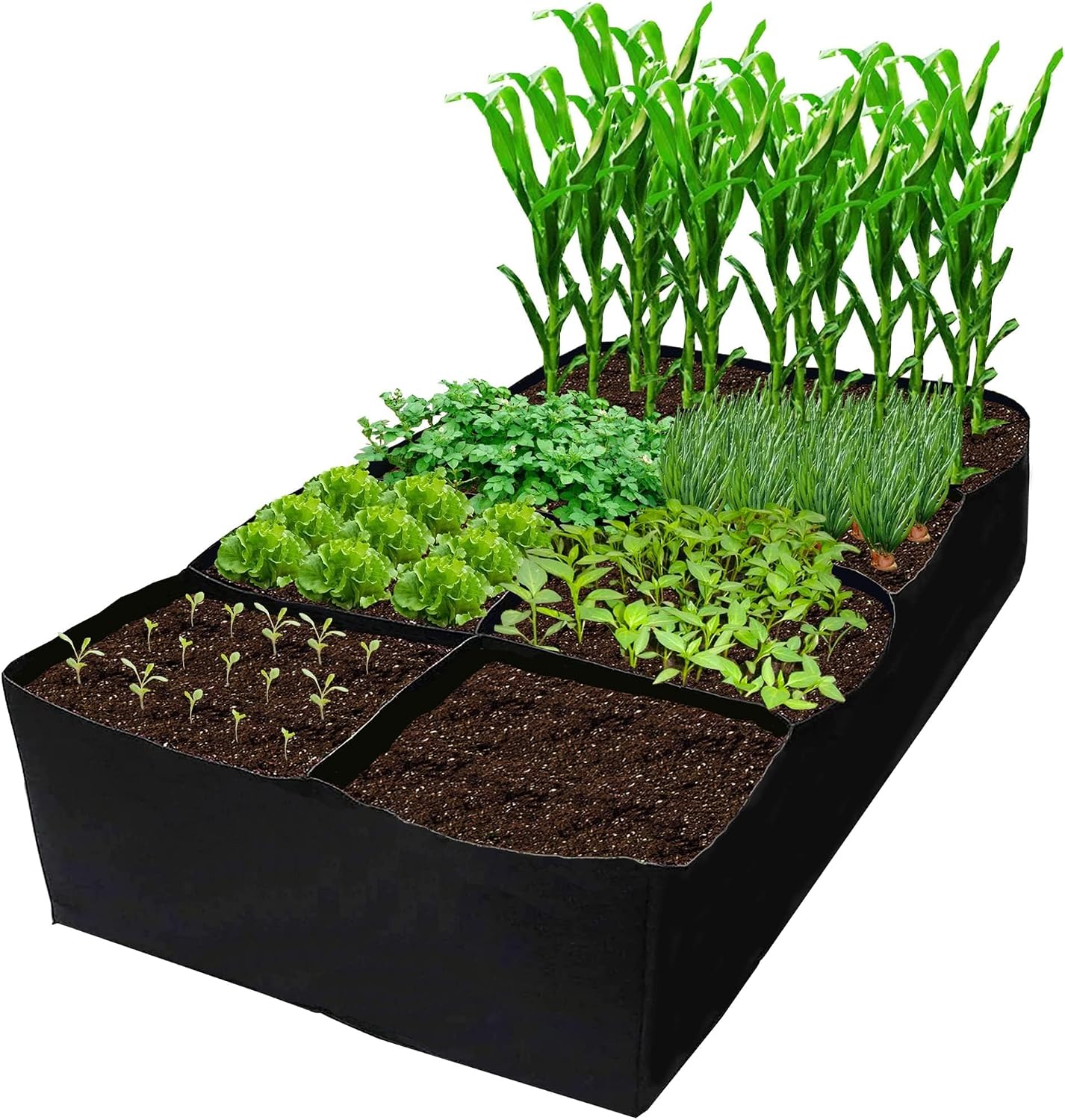 Hochbeet Aus Stoff, 183 X 91 X 30 Cm – 483-liter-pflanzsäcke Für Kräuter, Blumen Und Gemüse – Gartenbeet
