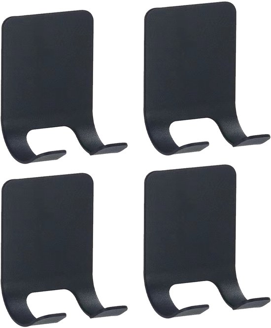Selbstklebende Rasiererhaken – Rasiererhalter – Duschhaken Aus Edelstahl – Geeignet Für Badezimmer, Küchen, Toiletten Und Büros – Schwarz – 4er-pack