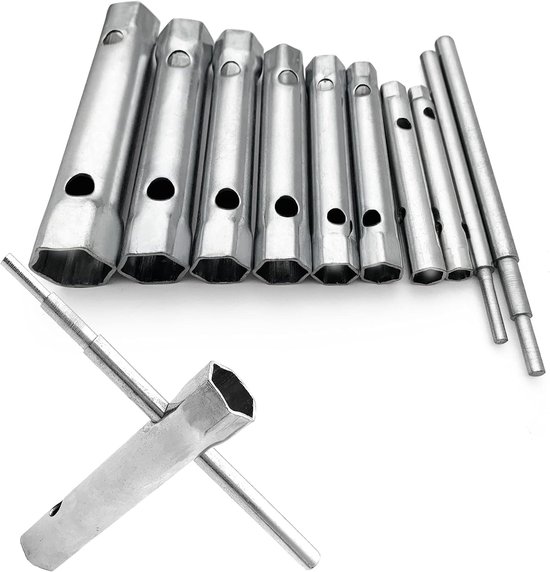 Zündkerzenschlüssel-set – Rohrzange – Montageklemmen – 10-teiliges Doppelschlüssel-set – 6 Bis 22 Mm – Poliert