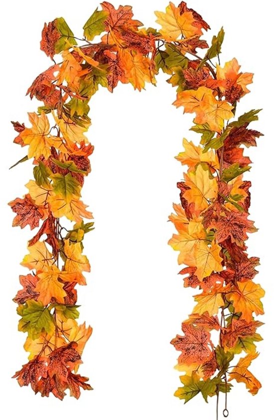 Herbstdekoration – Künstliche Ahornblattgirlande – 1,77 M – Hängende Herbstpflanze Für Zuhause, Garten, Wand, Tür Und Hintergrund – Dekoration Für Hochzeiten Und Feiern