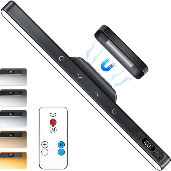 Wiederaufladbare Kosmetik-lichtleiste Mit Fernbedienung, 5 Farben Einstellbar, 120 Leds, 2000 Mah Akku, Magnetischer Touch-anschluss Für Schrank, Nachttisch, Küche, 5 W, Silber, 1 Stück