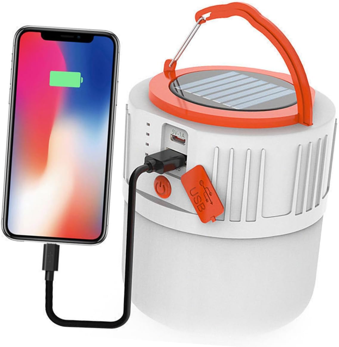 Faltbare Campinglampe, Wiederaufladbar, Faltbar, Usb-ladefunktion, 2400 Mah, Für Camping, Solar- Und Usb-ladefunktion