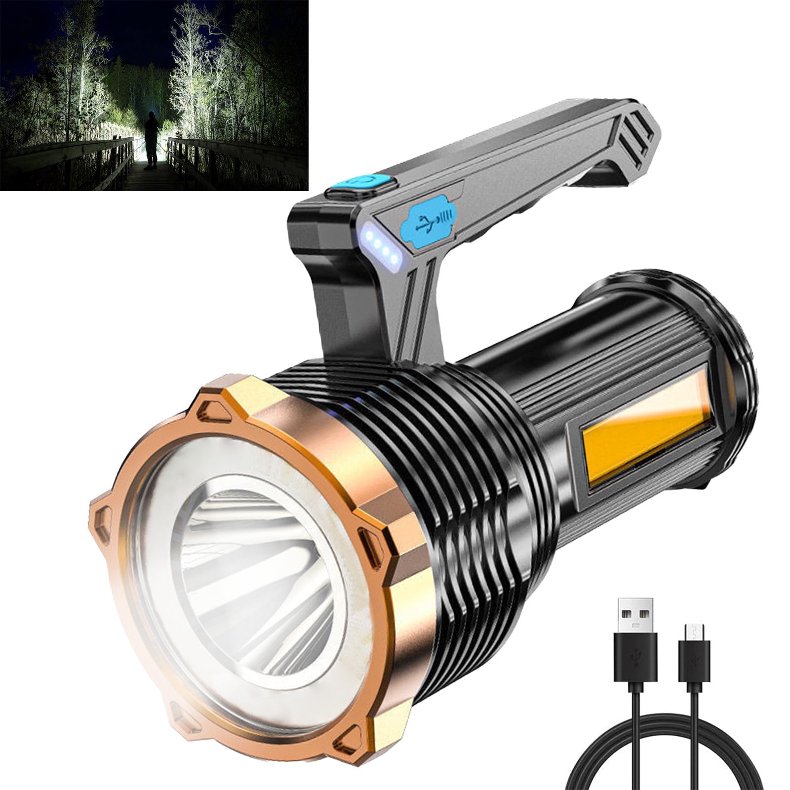 Wiederaufladbare Sommer-taschenlampe Mit Drei Leuchtquellen, 8-stufiger Dimmfunktion, Zur Wand- Und Tischmontage, Usb-anschluss, Tragbar, Große Reichweite, Campinglampe
