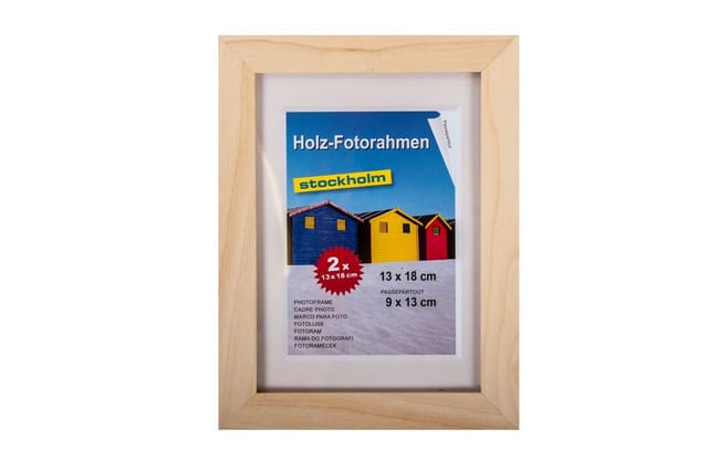 Keine Angabe - Holz-Fotorahmen 13x18cm 2er Pack versch. Farben Bilderrahmen Rahmen Bilder Foto - natur