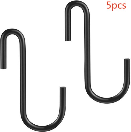 5 Sets S-förmiger Haken Mit Robuster Vinylbeschichtung, Große, Rutschfeste S-förmige Haken Mit 7 Mm Stärke. Die S-förmigen Haken Dienen Zum Aufhängen Von Gegenständen.